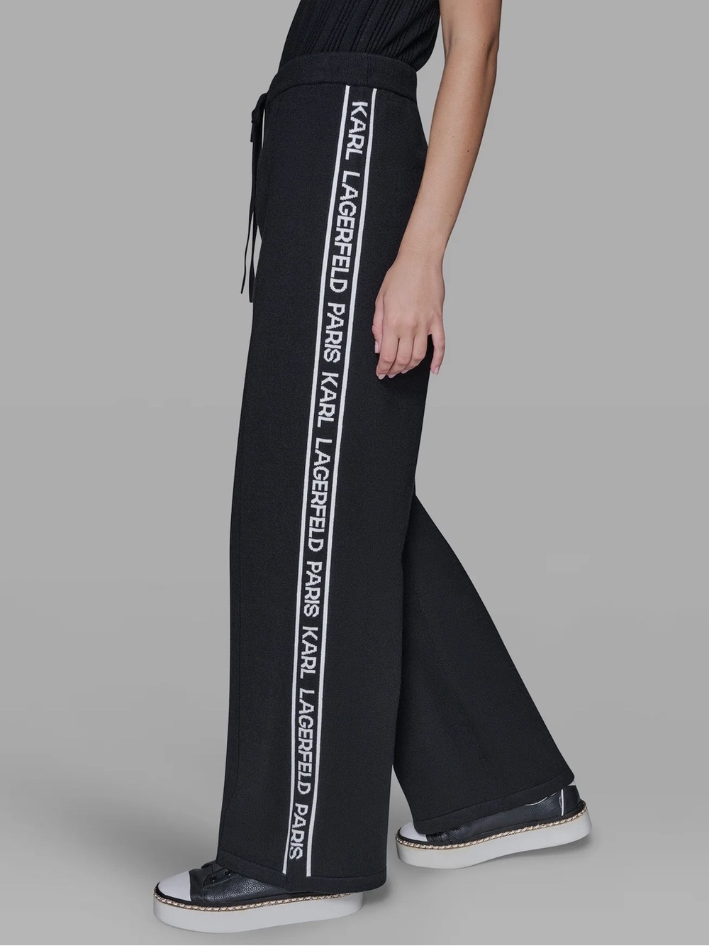 Karl Lagerfeld Black Logo Track Pants
